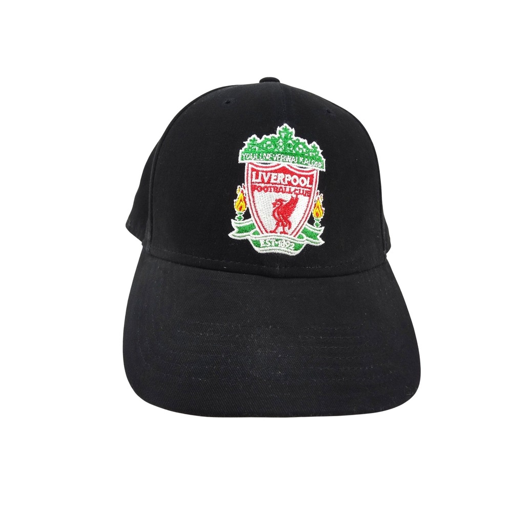 Liverpool FC Baseball Cap Black Cotton Embroidered Club Crest Adjustable OSFA